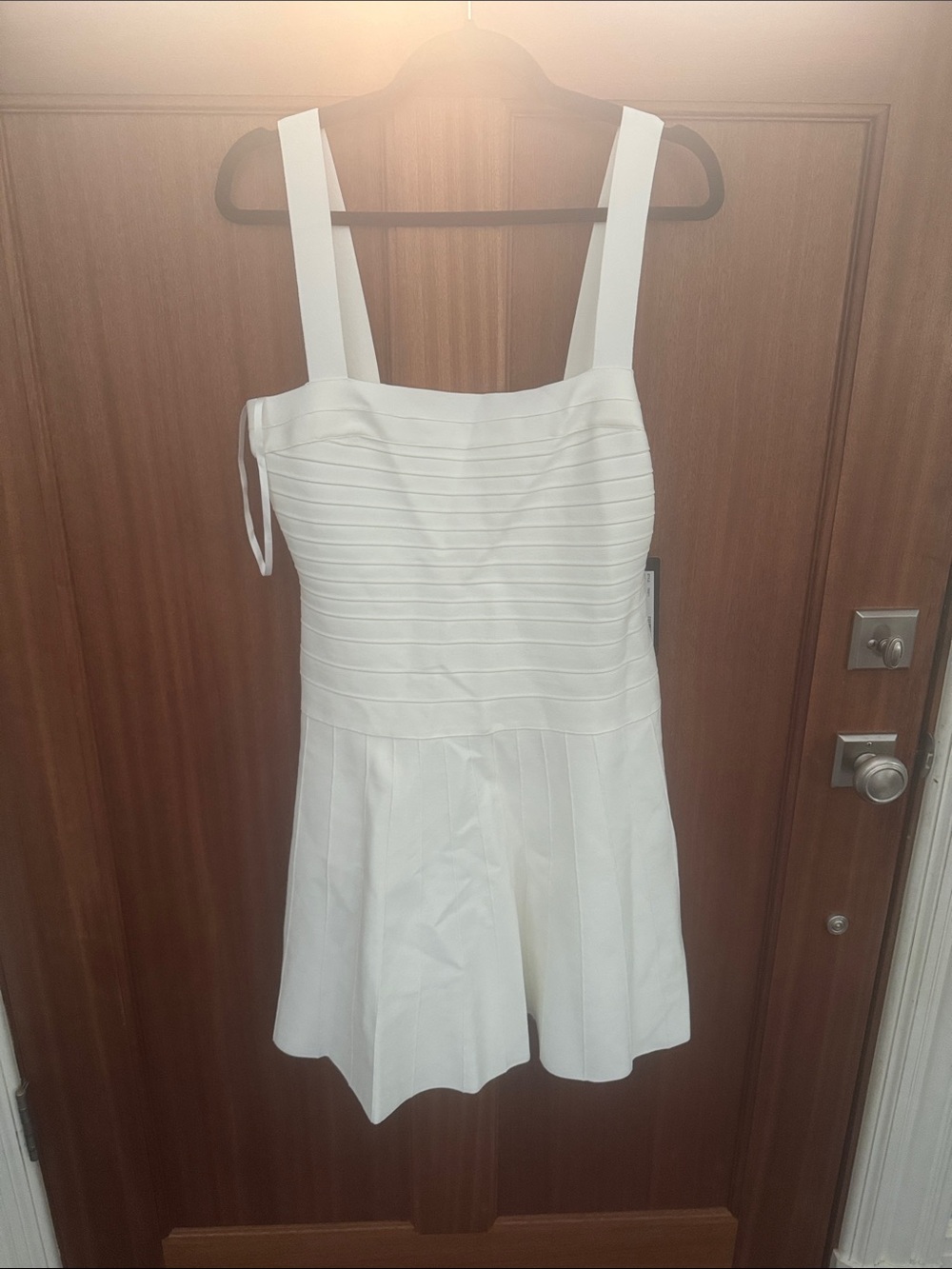 Bebe White Pleated One-Piece dress